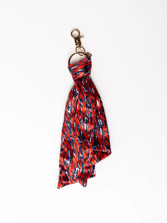 Keychain  Red And Blue Tiger Tail